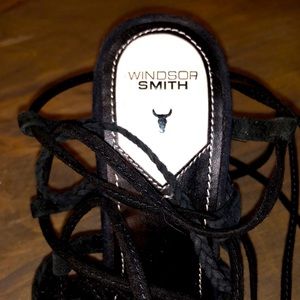 Windsor Smith black strappy heels